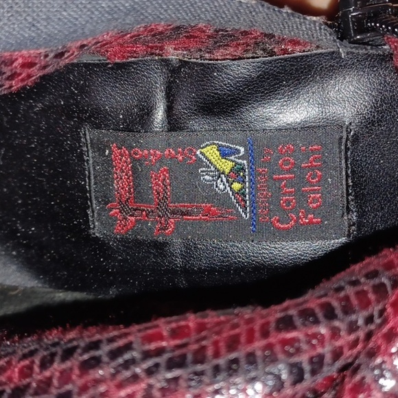 Carlos Falchi 8 Vintage 90s Suede Retro Stripe Supermodel Chic Knee High Boots - Picture 6 of 6